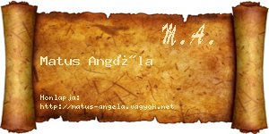 Matus Angéla névjegykártya
